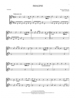 page one of Imagine (Violin Duet)