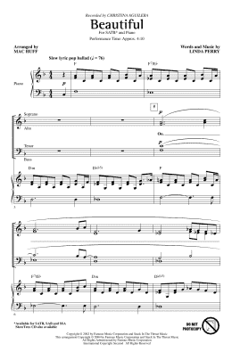 page one of Beautiful (arr. Mac Huff) (SATB Choir)