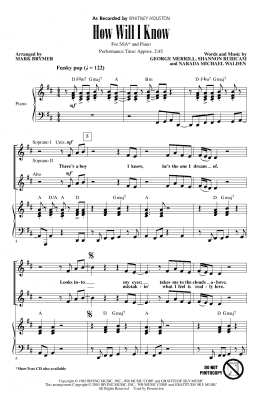 page one of How Will I Know (arr. Mark Brymer) (SSA Choir)