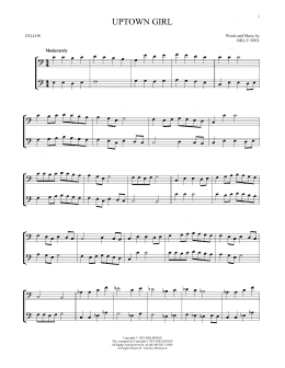 page one of Uptown Girl (Cello Duet)