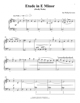 page one of Etude In E Minor (Firefly Waltz) (Piano Solo)
