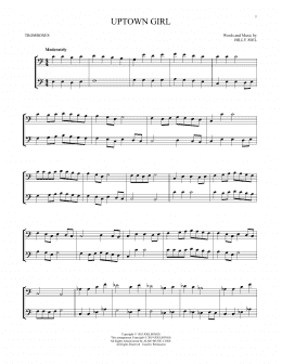 page one of Uptown Girl (Trombone Duet)