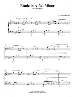page one of Etude In A-Flat Minor (Harvest Moon) (Piano Solo)