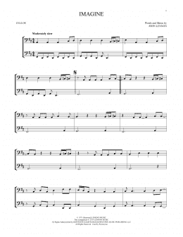 page one of Imagine (Cello Duet)