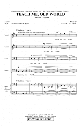 page one of Teach Me, Old World (TTBB Choir)