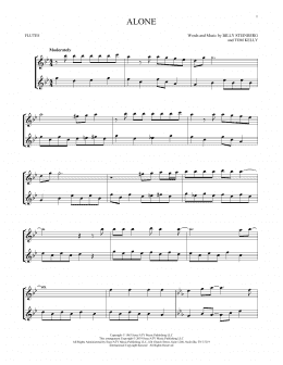 page one of Alone (Flute Duet)