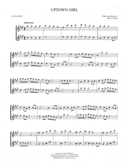 page one of Uptown Girl (Alto Sax Duet)