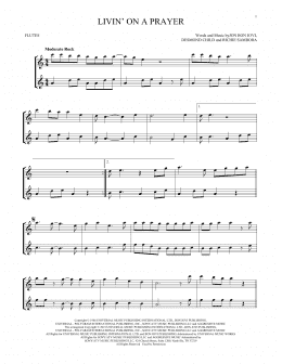 page one of Livin' On A Prayer (Flute Duet)