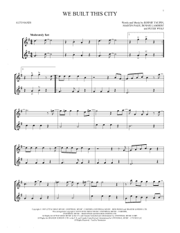 page one of We Built This City (Alto Sax Duet)