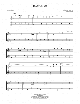 page one of Piano Man (Alto Sax Duet)