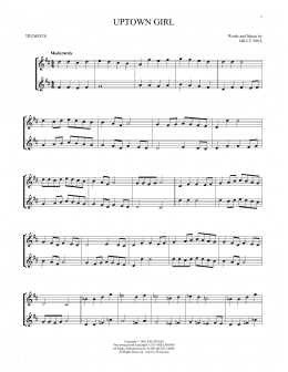 page one of Uptown Girl (Trumpet Duet)