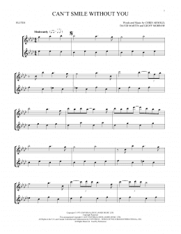 page one of Can't Smile Without You (Flute Duet)