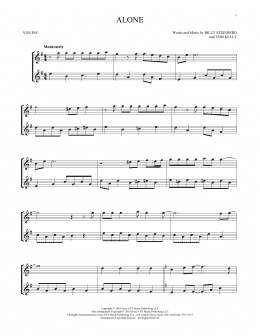 page one of Alone (Violin Duet)