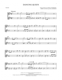page one of Dancing Queen (Violin Duet)