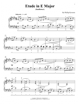 page one of Etude In E Major (Sunflower) (Piano Solo)