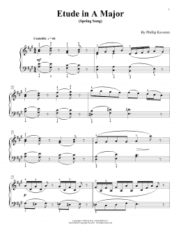 page one of Etude In A Major (Spring Song) (Piano Solo)