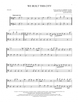 page one of We Built This City (Cello Duet)