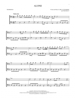 page one of Alone (Trombone Duet)