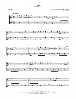 page one of Alone (Alto Sax Duet)