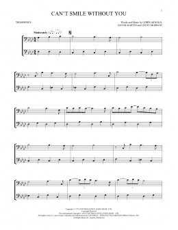 page one of Can't Smile Without You (Trombone Duet)