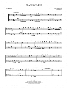 page one of Peace Of Mind (Trombone Duet)
