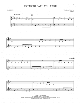 page one of Every Breath You Take (Clarinet Duet)