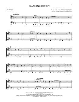 page one of Dancing Queen (Clarinet Duet)