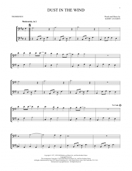 page one of Dust In The Wind (Trombone Duet)