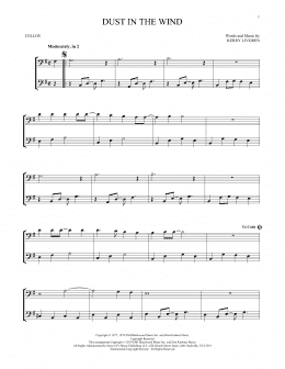 page one of Dust In The Wind (Cello Duet)