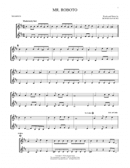 page one of Mr. Roboto (Trumpet Duet)