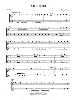 page one of Mr. Roboto (Flute Duet)