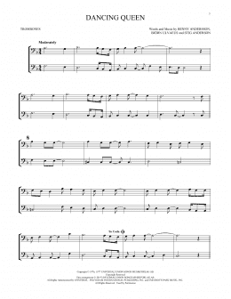 page one of Dancing Queen (Trombone Duet)