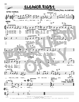 page one of Eleanor Rigby [Jazz version] (Real Book – Melody, Lyrics & Chords)
