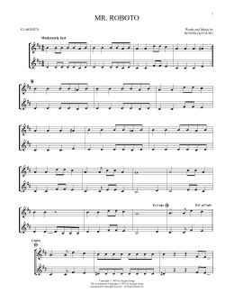 page one of Mr. Roboto (Clarinet Duet)