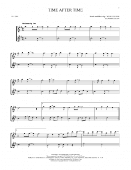 page one of Time After Time (Flute Duet)