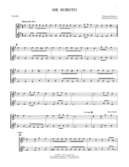 page one of Mr. Roboto (Violin Duet)
