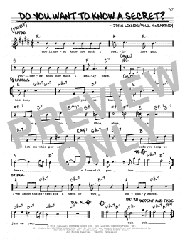 page one of Do You Want To Know A Secret? [Jazz version] (Real Book – Melody, Lyrics & Chords)