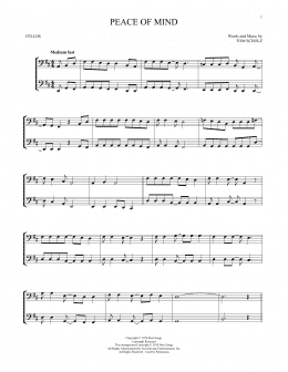 page one of Peace Of Mind (Cello Duet)