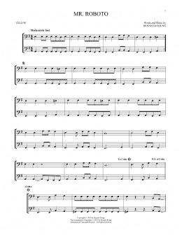 page one of Mr. Roboto (Cello Duet)
