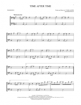 page one of Time After Time (Trombone Duet)