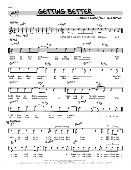 page one of Getting Better [Jazz version] (Real Book – Melody, Lyrics & Chords)