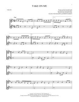 page one of Take On Me (Violin Duet)