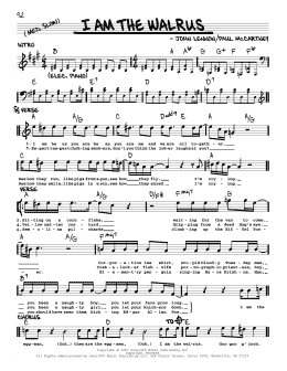 page one of I Am The Walrus [Jazz version] (Real Book – Melody, Lyrics & Chords)