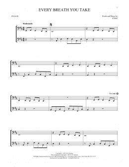 page one of Every Breath You Take (Cello Duet)