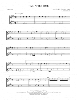 page one of Time After Time (Alto Sax Duet)