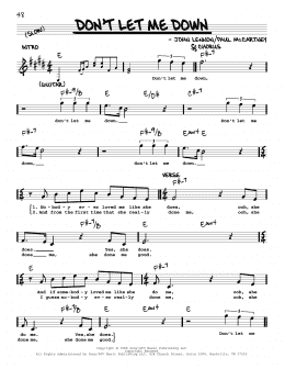 page one of Don't Let Me Down [Jazz version] (Real Book – Melody, Lyrics & Chords)