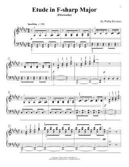 page one of Etude In F-Sharp Major (Fireworks) (Piano Solo)