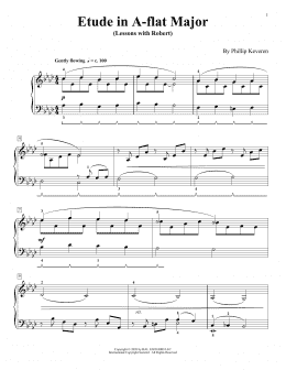 page one of Etude In A-Flat Major (Lessons With Robert) (Piano Solo)