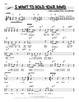 page one of I Want To Hold Your Hand [Jazz version] (Real Book – Melody, Lyrics & Chords)
