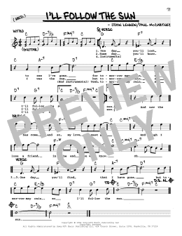 page one of I'll Follow The Sun [Jazz version] (Real Book – Melody, Lyrics & Chords)